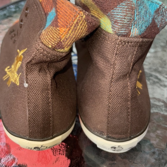 NEW Apple Bottoms Y2K 00,s Brown High Top Sneakers 7.5 w extra laces - Picture 3 of 10